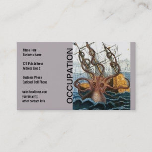 Steampunk Kraken Giant Octopus Nautical Business Card