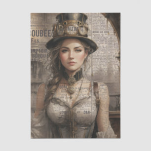 Steampunk Lady, Victorian Woman Ephemera  Tissue Paper
