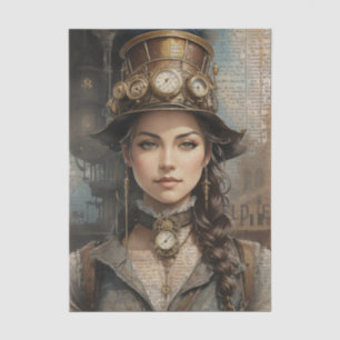 Steampunk Lady, Victorian Woman Ephemera  Tissue Paper