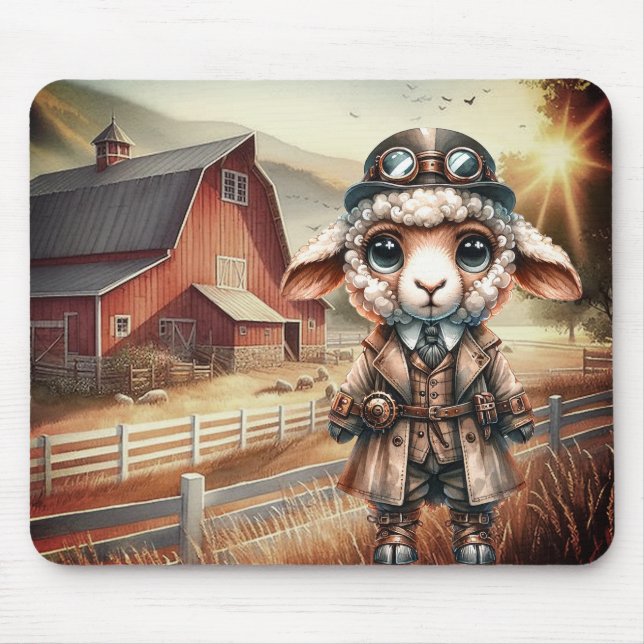 Steampunk Lamb  Mouse Pad (Front)