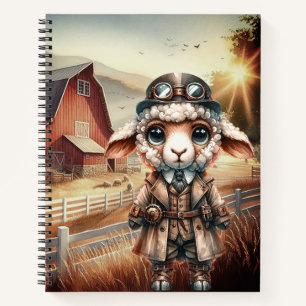Steampunk Lamb Spiral Notebook