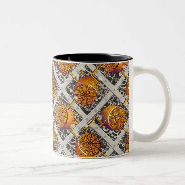 Steampunk Lemons - How Lemonade is Made Two-Tone Coffee Mug (Right)