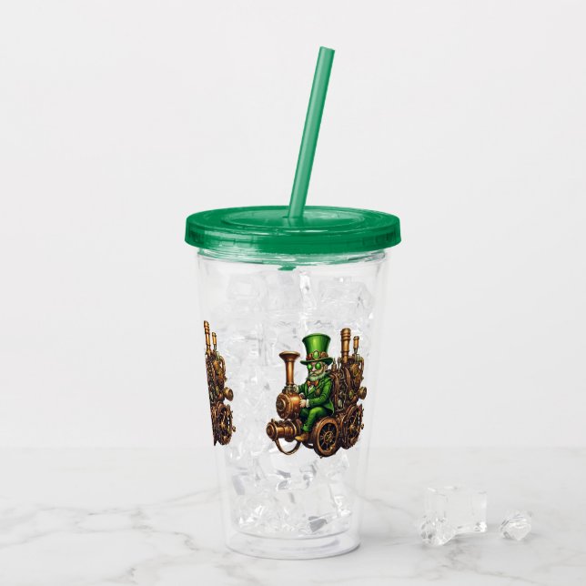 Steampunk Leprechaun  Acrylic Tumbler (Back Ice)