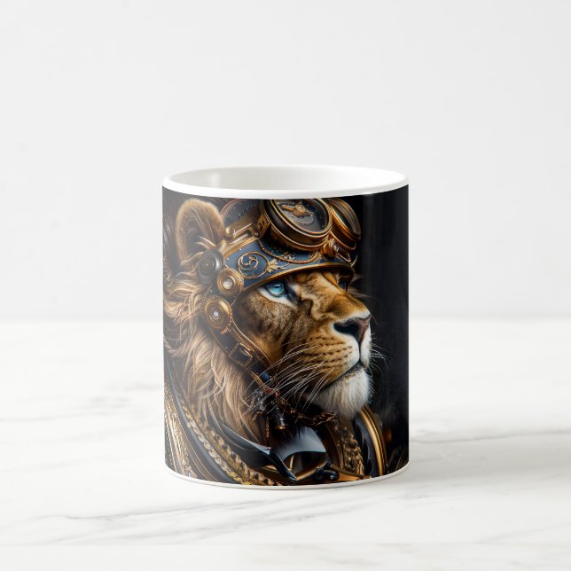 Steampunk Lion Coffee Mug (Center)