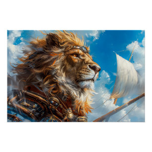 Steampunk Lion Poster