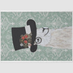 Steampunk Llama Decoupage Paper