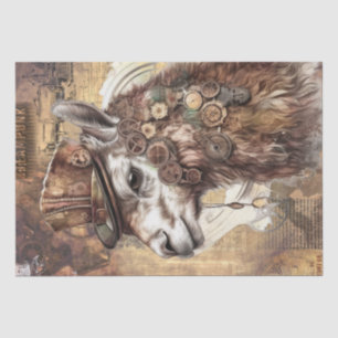 Steampunk Llama Tissue Paper