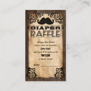 Steampunk Look Baby Boy Diaper Raffle Ticket Enclosure Card