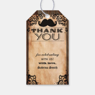 Steampunk Look Baby Boy Thank You Gift Tags