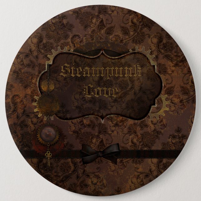 Steampunk Love 2 6 Inch Round Button (Front)