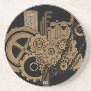 Steampunk Machinery (Brassy) Coaster
