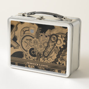 Steampunk Machinery (Brassy) Metal Lunch Box