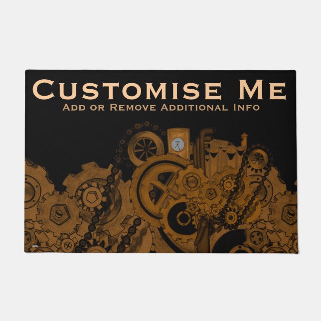 Steampunk Machinery (Copper) Doormat (Front)