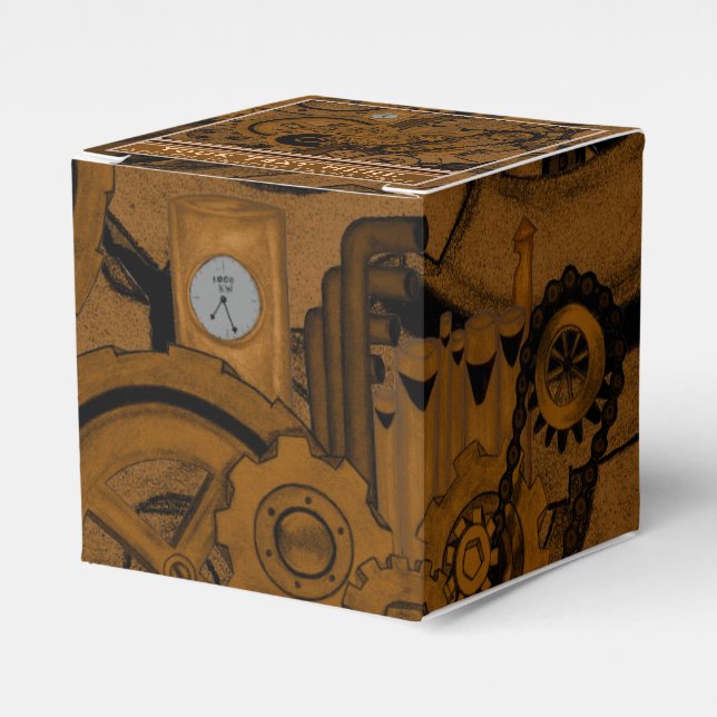 Steampunk Machinery (Copper) Favor Box (Front Side)