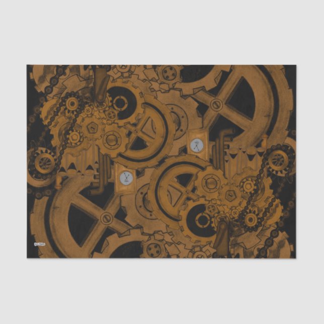 Steampunk Machinery (Copper ) Tissue Paper (Front)