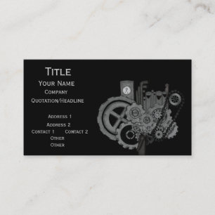 Steampunk Machinery (Monochrome) Business Card