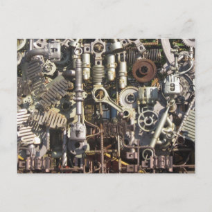 Steampunk machinery postcard