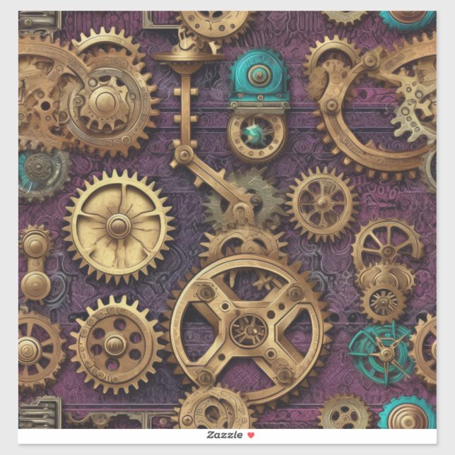 Steampunk Machinery Vinyl Sticker (Sheet)