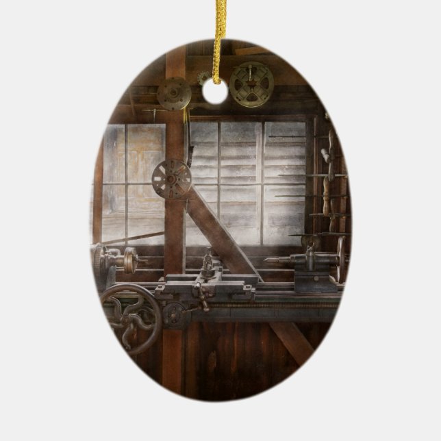 Steampunk - Machinist - My tinkering workshop Ceramic Ornament (Front)