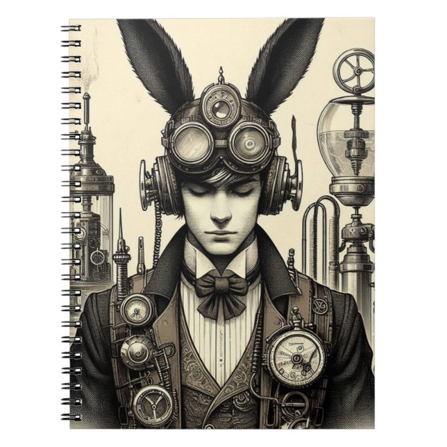 Steampunk Man with ears Notebook (Front)