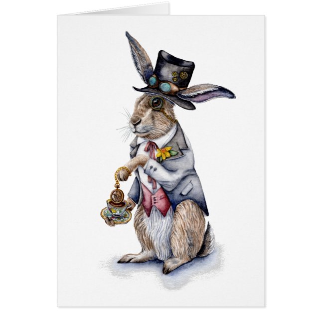 Steampunk March Hare Card (Front)