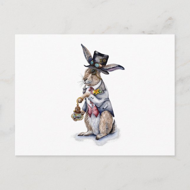 Steampunk March Hare Postcard (Front)