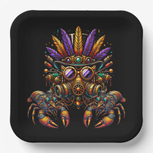 Steampunk Mardi Gras Paper Plate