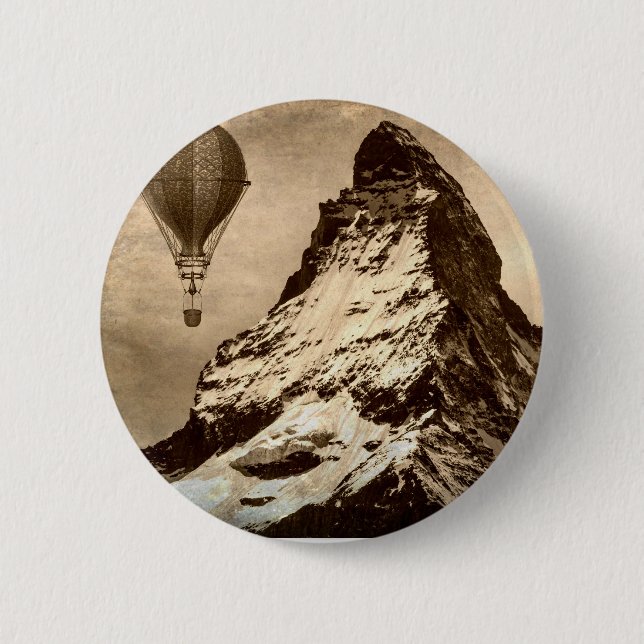 Steampunk Matterhorn 2 Inch Round Button (Front)