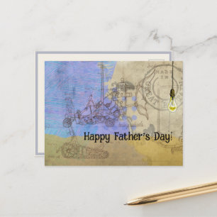 Steampunk Mechanical Edison Light Bulb Architect Postcard