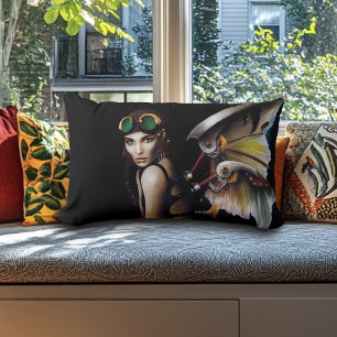 Steampunk Mechanical Fairy Wings Goggles  Lumbar Pillow