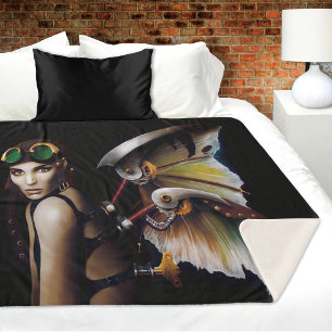 Steampunk Mechanical Fairy Wings Goggles  Sherpa Blanket