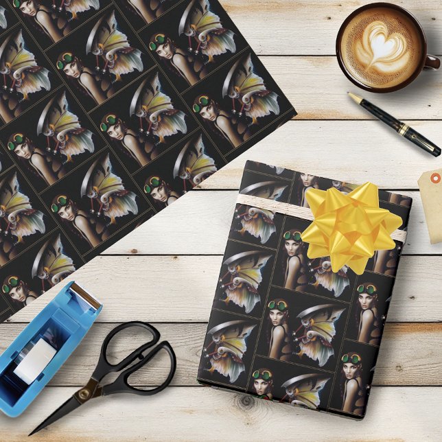 Steampunk Mechanical Fairy Wings Goggles  Wrapping Paper (Creator Uploaded)
