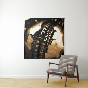 Steampunk Mechanical Gears Tapestry