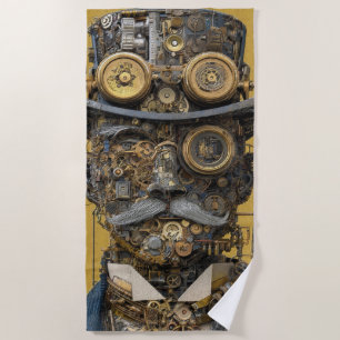 Steampunk Mechanical Gentleman Beach Towel