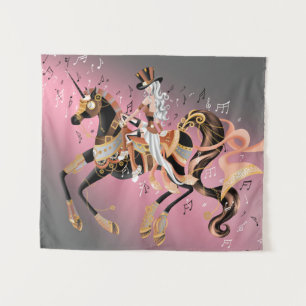 Steampunk Mechanical Horse & Lady  Tapestry