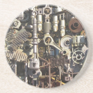 Steampunk mechanical machinery machines coaster
