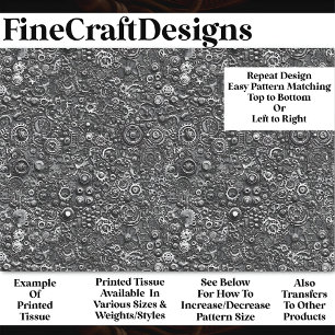 Steampunk Mechanical Pattern Grey BN3 Decoupage   Tissue Paper