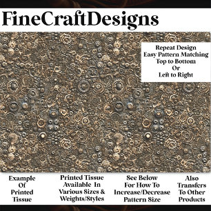 Steampunk Mechanical Pattern Rust BM9 Decoupage   Tissue Paper