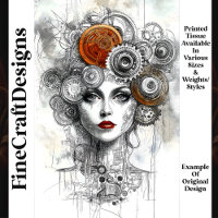 Steampunk Mechanical Woman Ephemera M9 Decoupage