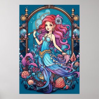 Steampunk Mermaid For Girls or Boys on a Wall Poster