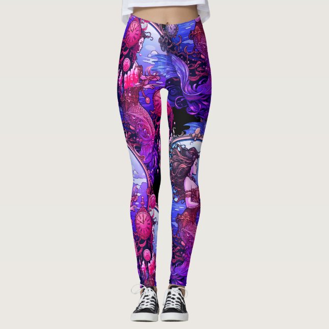 Steampunk Mermaid Princess Customized Tight Leggings (Front)