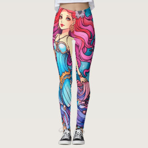 Steampunk Mermaid Princess on Customized Tight L Leggings