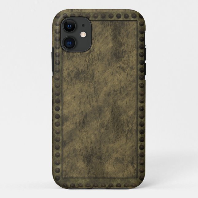 Steampunk Metal and Studs Panel iPhone Case (Back)