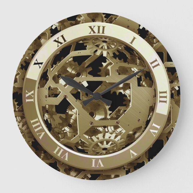 Steampunk Metal Clock Gears Abstract (Front)