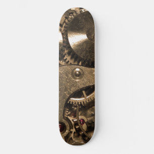 Steampunk Metal Clock Gears Skateboard