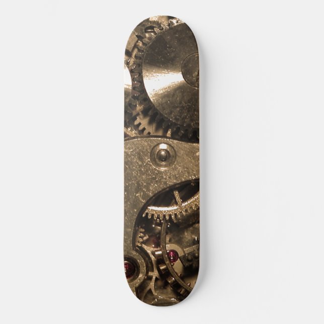 Steampunk Metal Clock Gears Skateboard (Front)