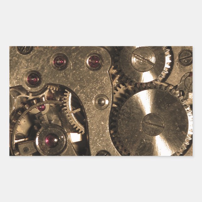 Steampunk Metal Clock Gears Sticker (Front)