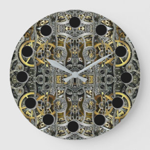 Steampunk Métal engrenages Arrondi Mur Horloge