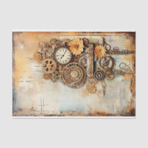 Steampunk Mixed Media in Soft Rusty Hues Tissue Paper