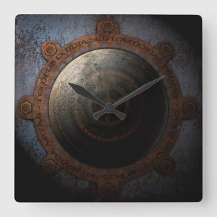 Steampunk Moon Clock Time Metal Gears